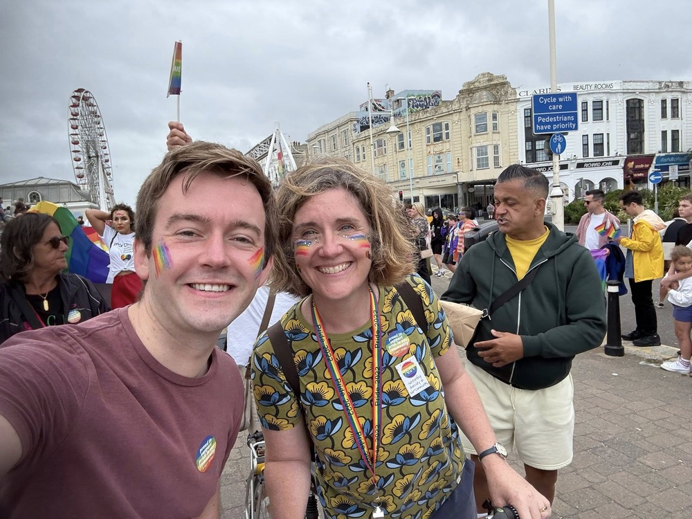 Tom Rutland MP and Beccy Cooper MP at Worthing Pride.