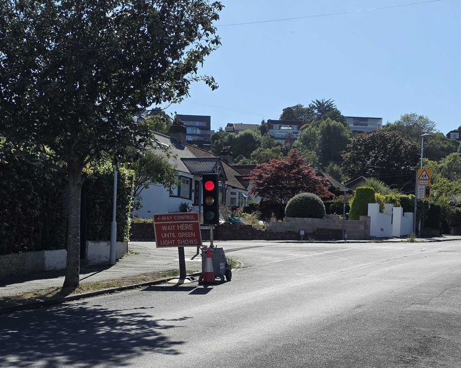 Road works in Findon Valley, Worthing.