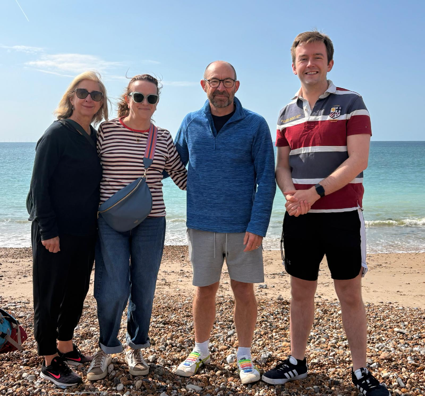 Tom Rutland MP for East Worthing and Shoreham with members of East Worthing's Muscle Beach Swimming Club.