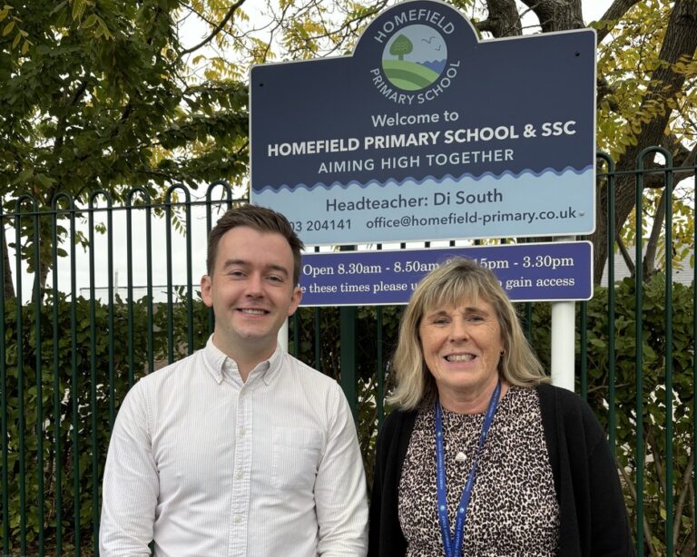 Tom Rutland MP at Homefield Primary School in Worthing.