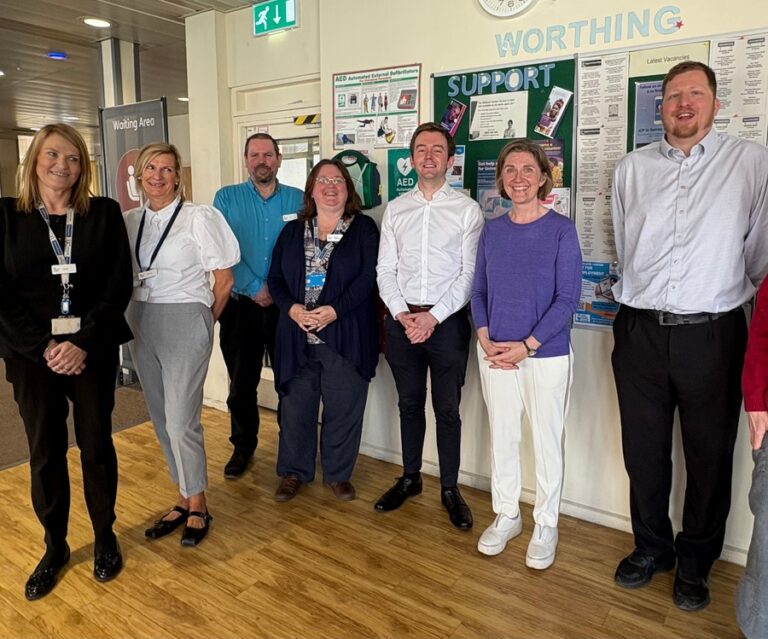 Tom Rutland MP at Worthing Job Centre.