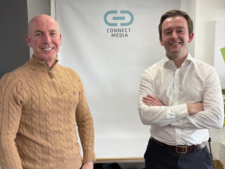 Tom Rutland MP with Lee from Connect Media.