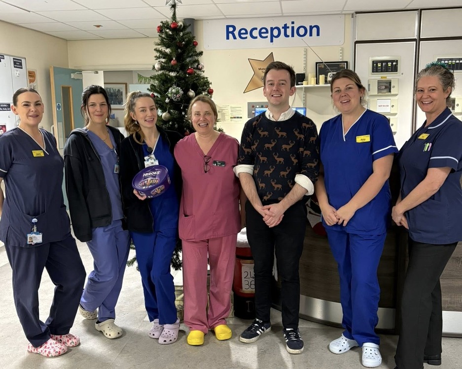 Tom Rutland MP at Worthing Hospital.