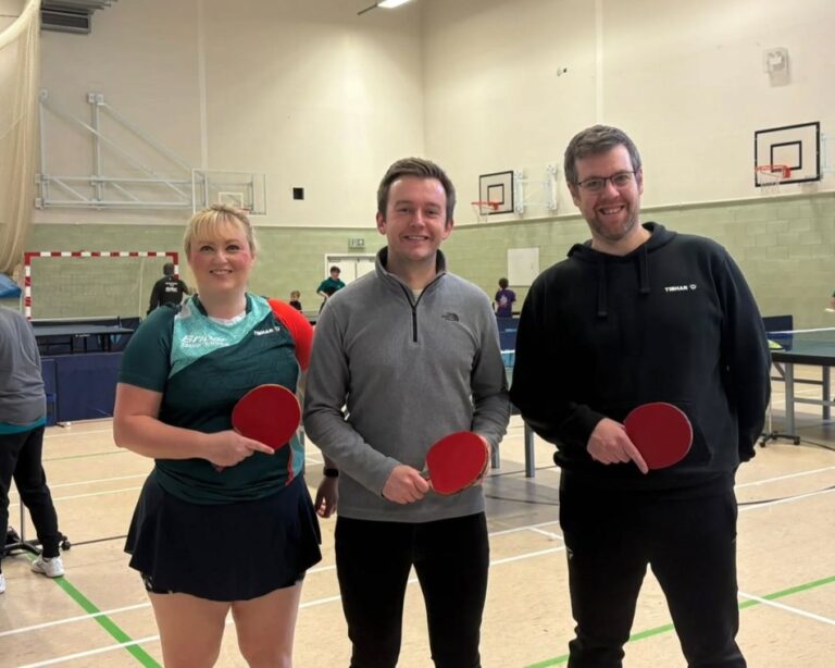 Tom Rutland MP with Worthing Table Tennis Club.