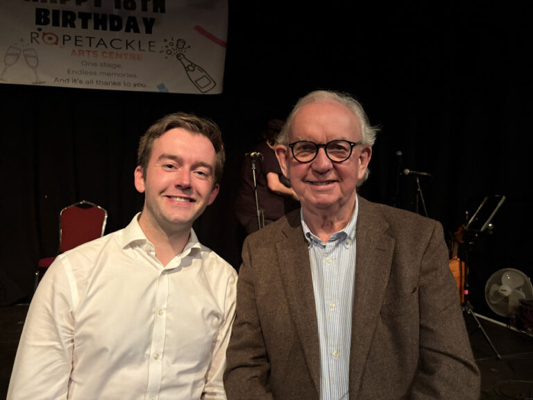 Tom Rutland MP and Cllr Jeremy Gardner at Shoreham's Ropetackle Arts Centre.
