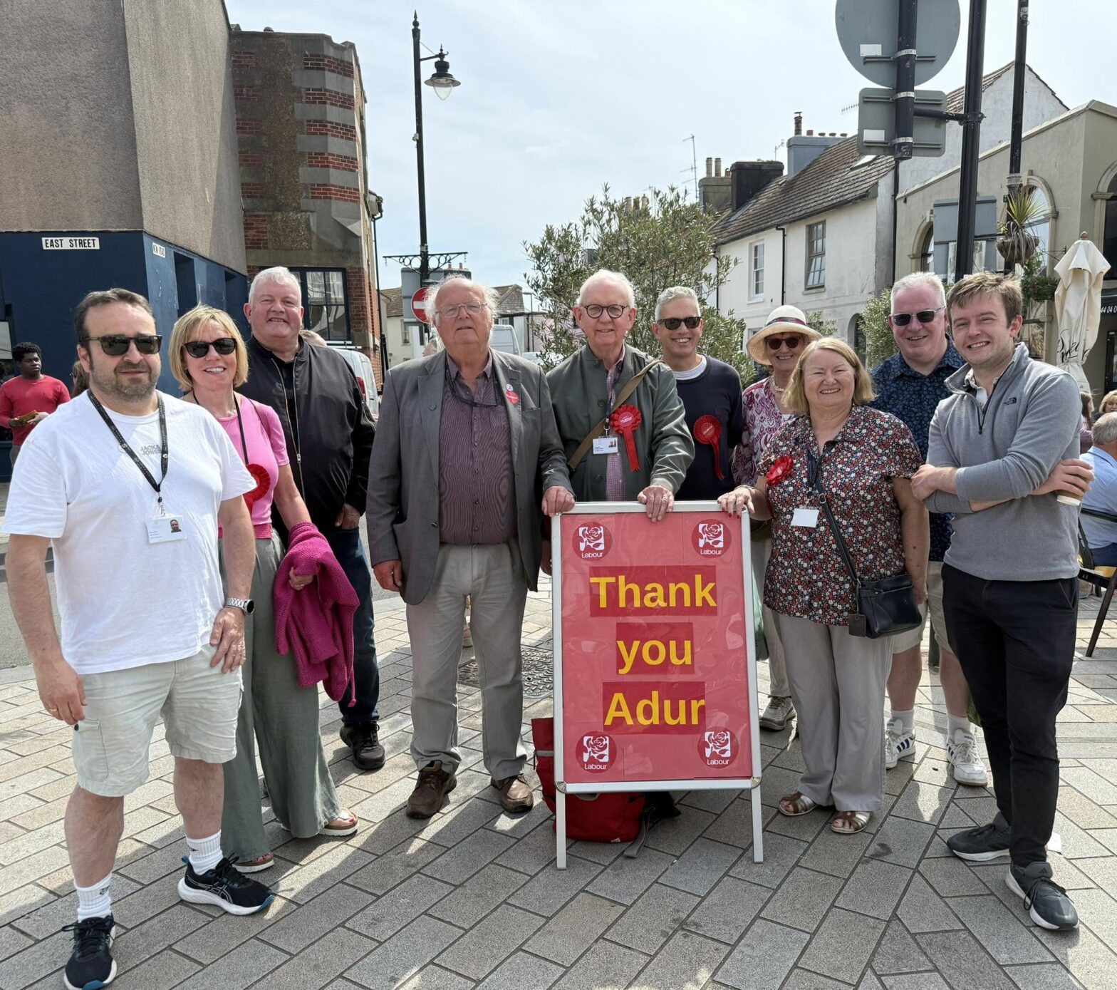 Tom Rutland MP and Adur councillors at Shoreham Farmers' Market.