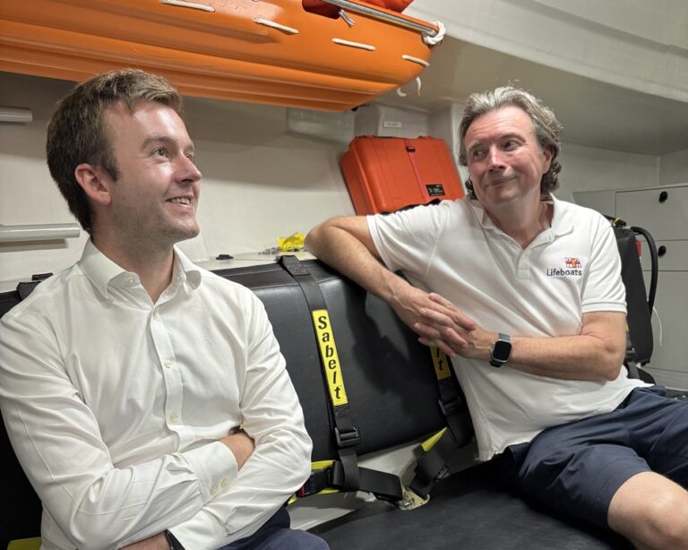 Tom Rutland MP at the RNLI Shoreham Lifeboat Station.