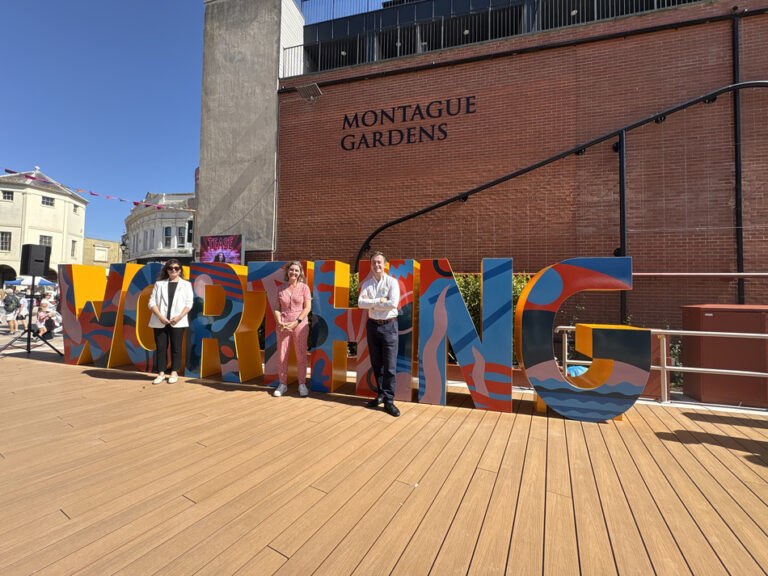 Tom Rutland MP at the opening of Montague Gardens in Worthing.